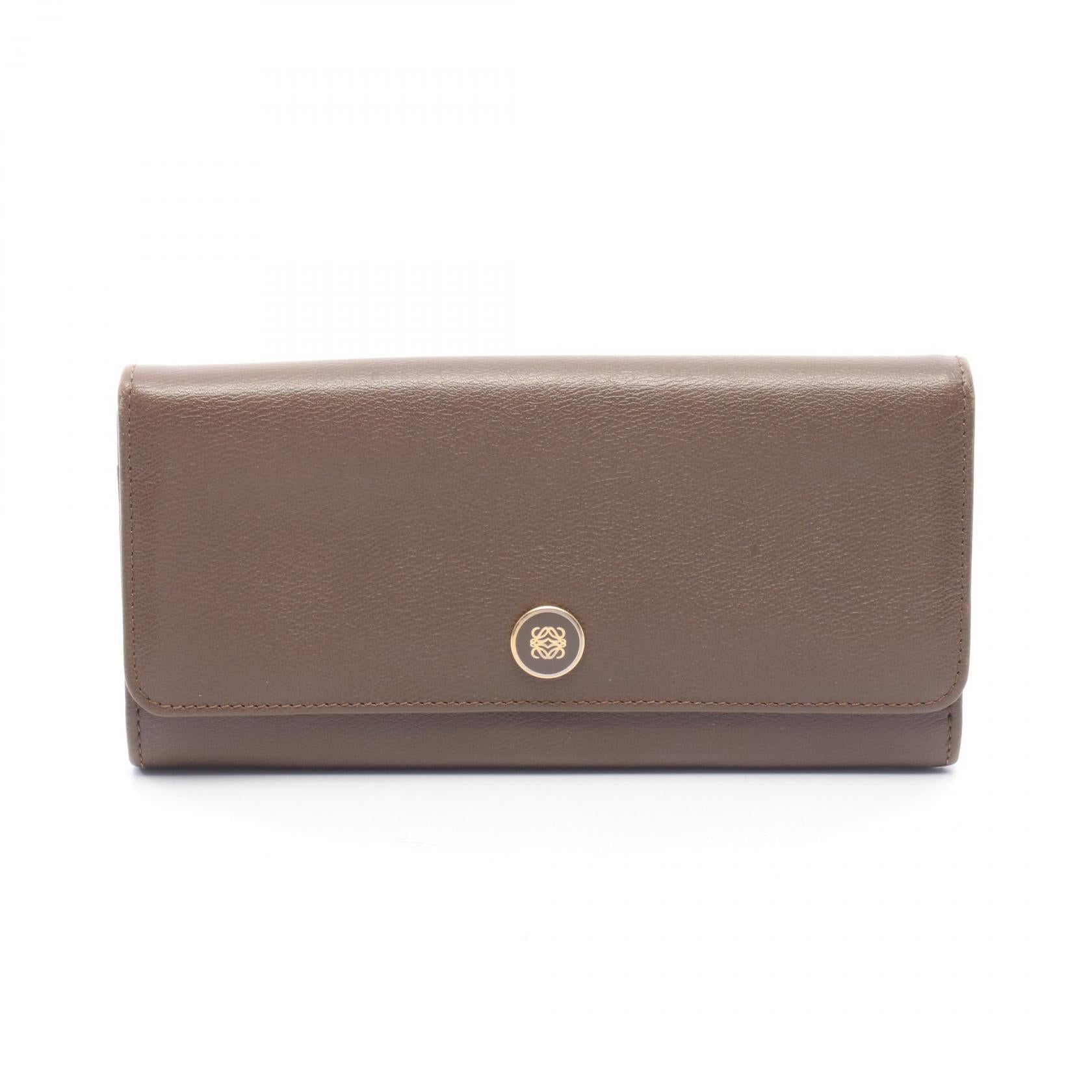 アナグラム 二つ折り長財布 レザー ブラウン ロエベ 財布・小物 LOEWE