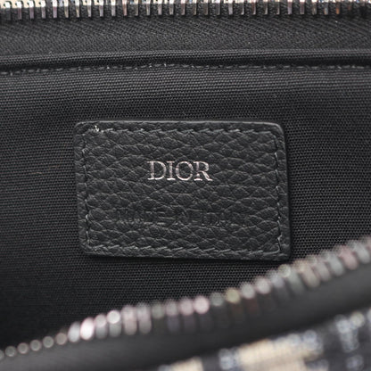 サドルポーチ オブリーク クラッチバッグ キャンバス ベージュ ネイビー クリスチャンディオール バッグ Christian Dior