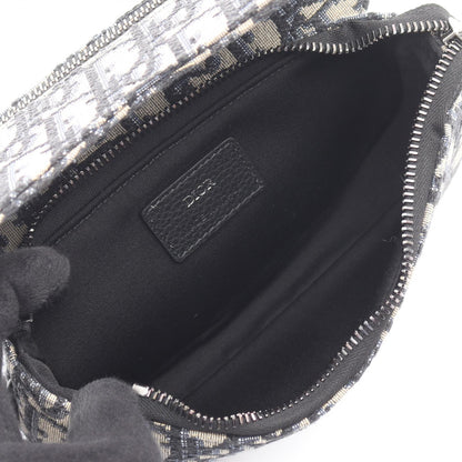 サドルポーチ オブリーク クラッチバッグ キャンバス ベージュ ネイビー クリスチャンディオール バッグ Christian Dior