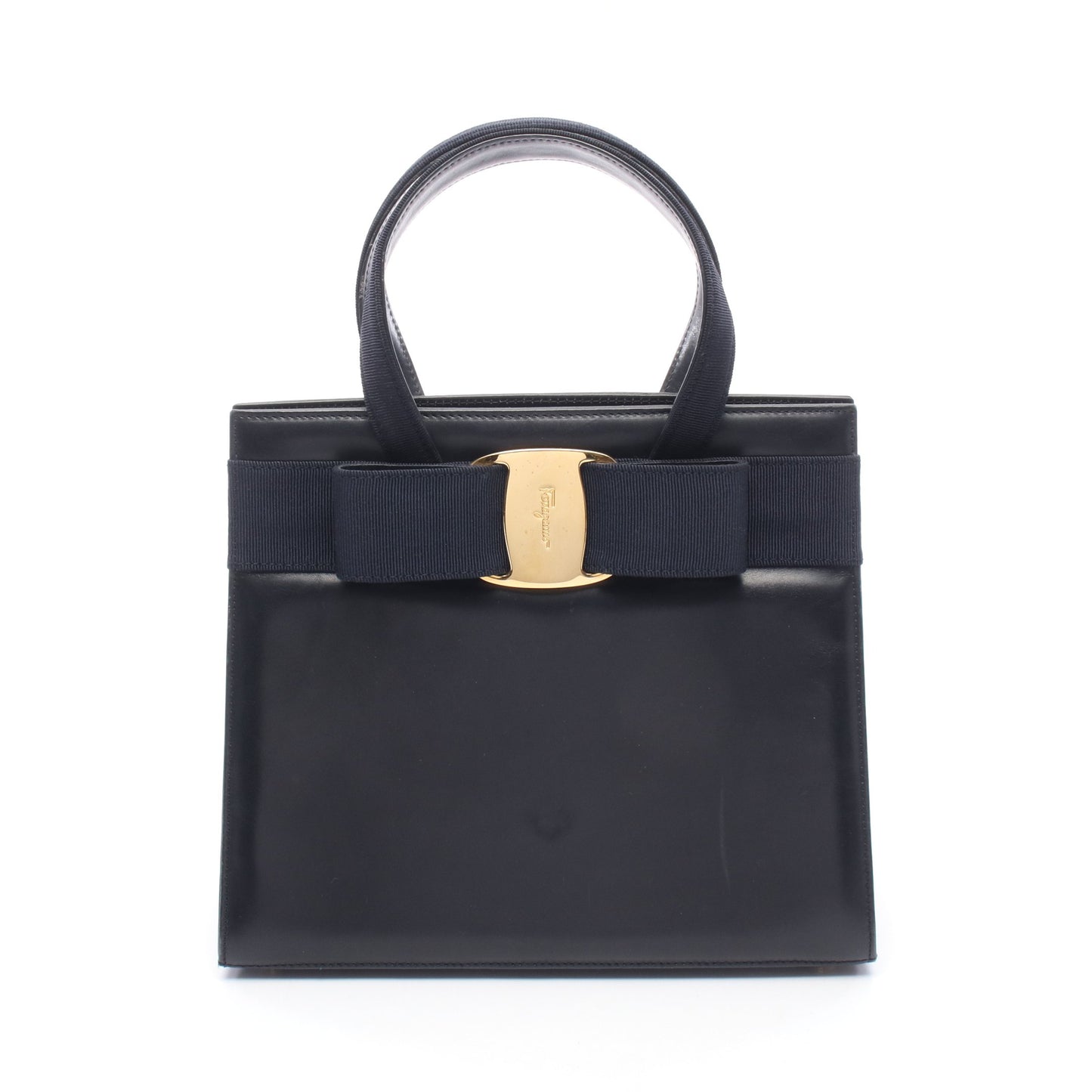 ヴァラリボン ハンドバッグ レザー ネイビー サルヴァトーレフェラガモ バッグ Salvatore Ferragamo
