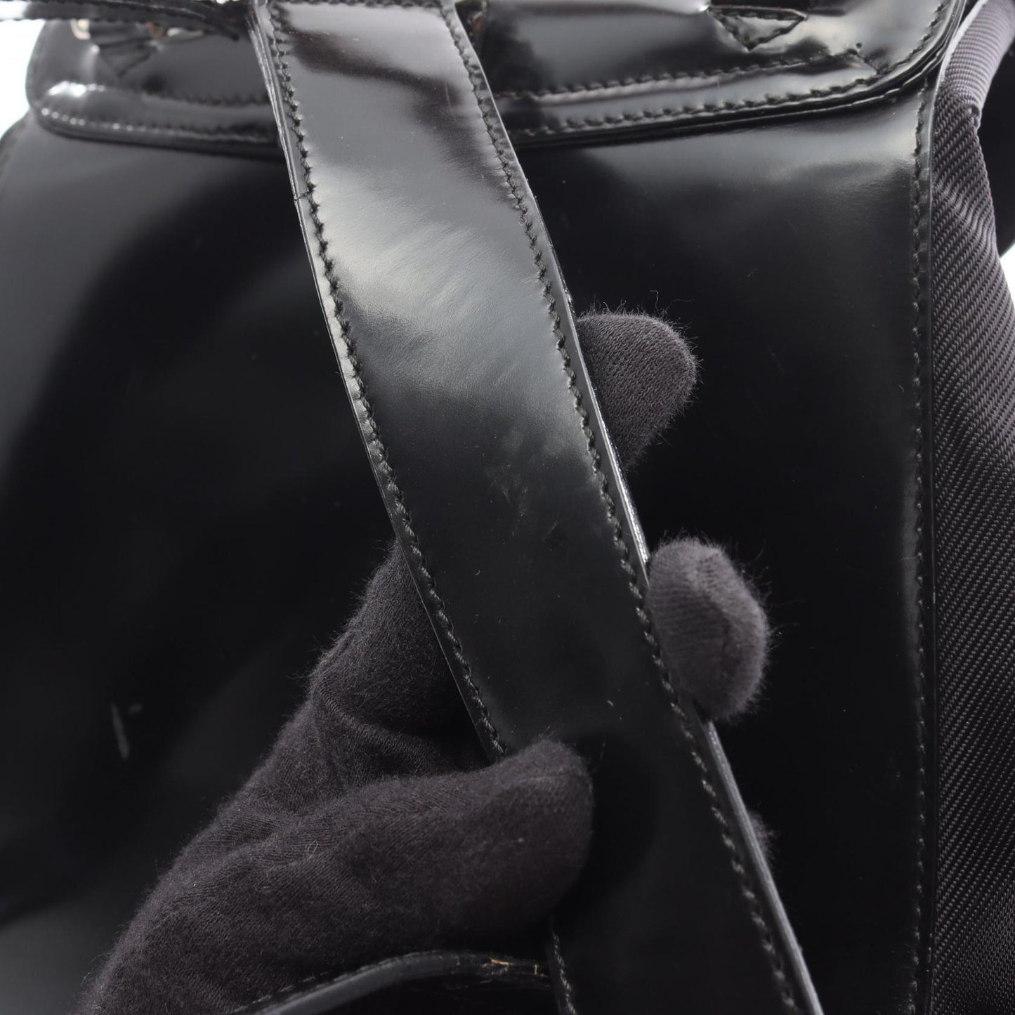 バンブー バックパック リュックサック ナイロン エナメル ブラック グッチ バッグ GUCCI