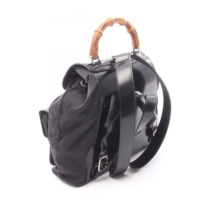 バンブー バックパック リュックサック ナイロン エナメル ブラック グッチ バッグ GUCCI