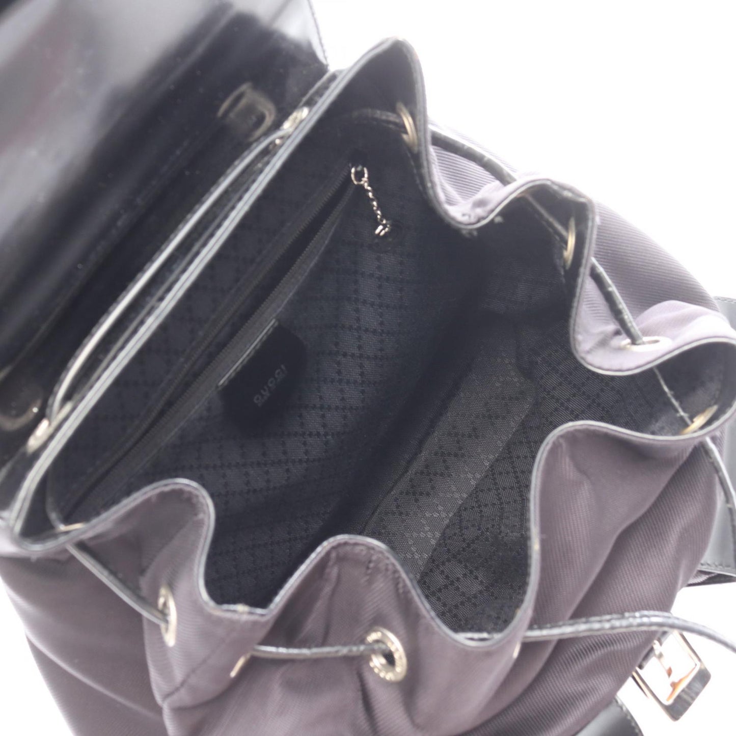 バンブー バックパック リュックサック ナイロン エナメル ブラック グッチ バッグ GUCCI