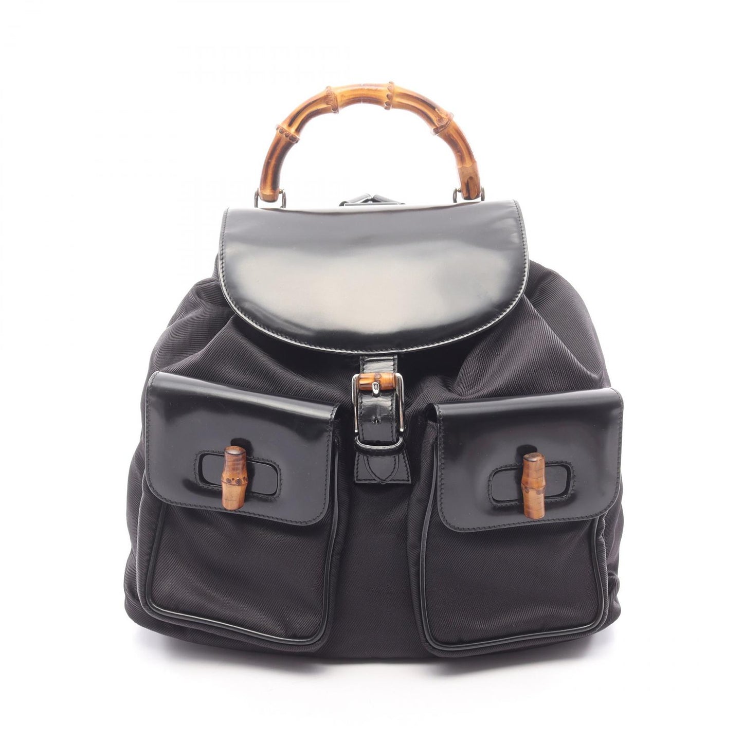 バンブー バックパック リュックサック ナイロン エナメル ブラック グッチ バッグ GUCCI