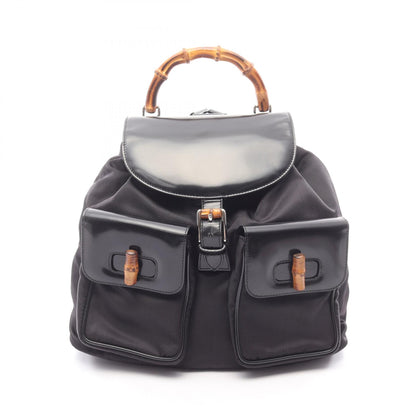 バンブー バックパック リュックサック ナイロン エナメル ブラック グッチ バッグ GUCCI