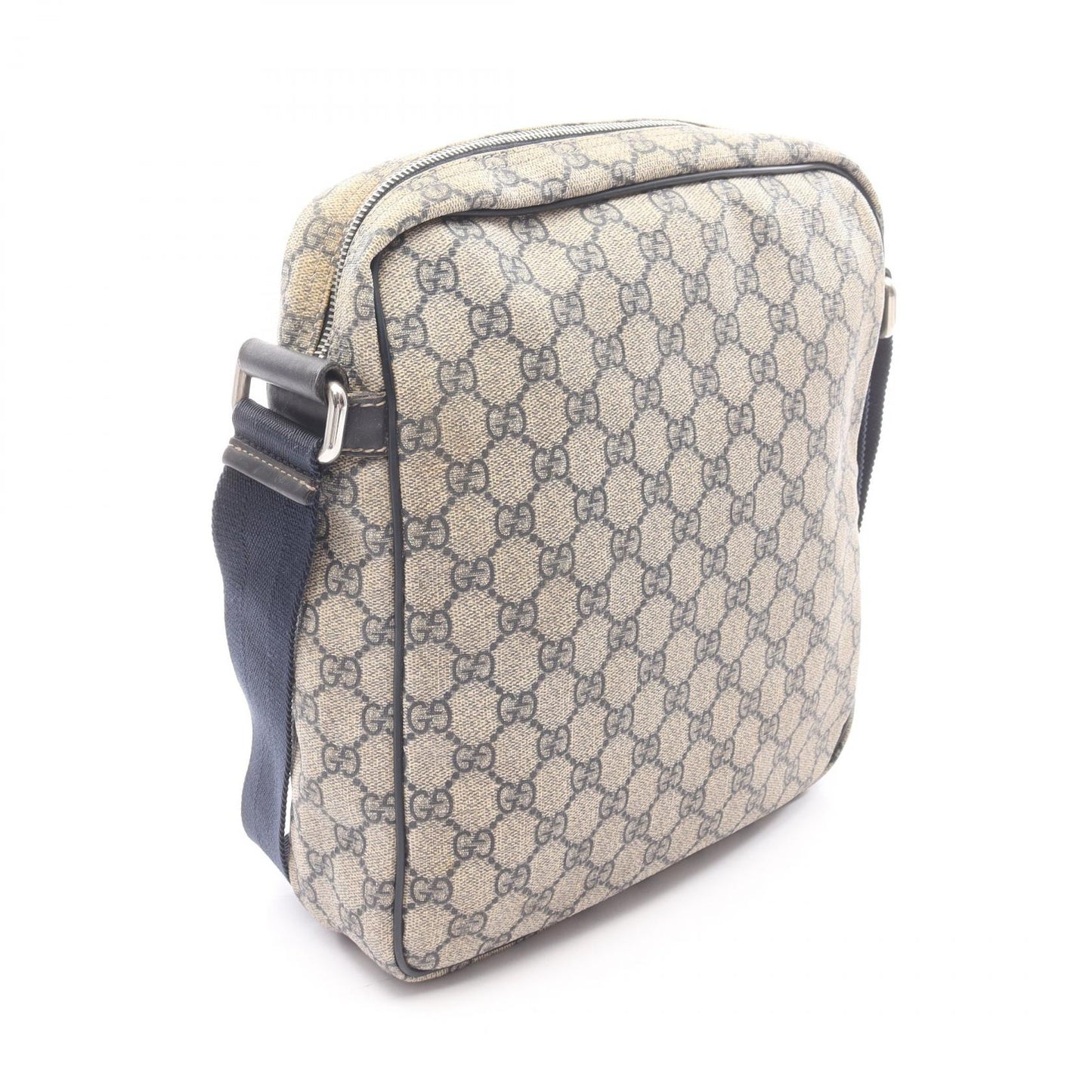 GGスプリーム ショルダーバッグ PVC レザー ベージュ ネイビー グッチ バッグ GUCCI