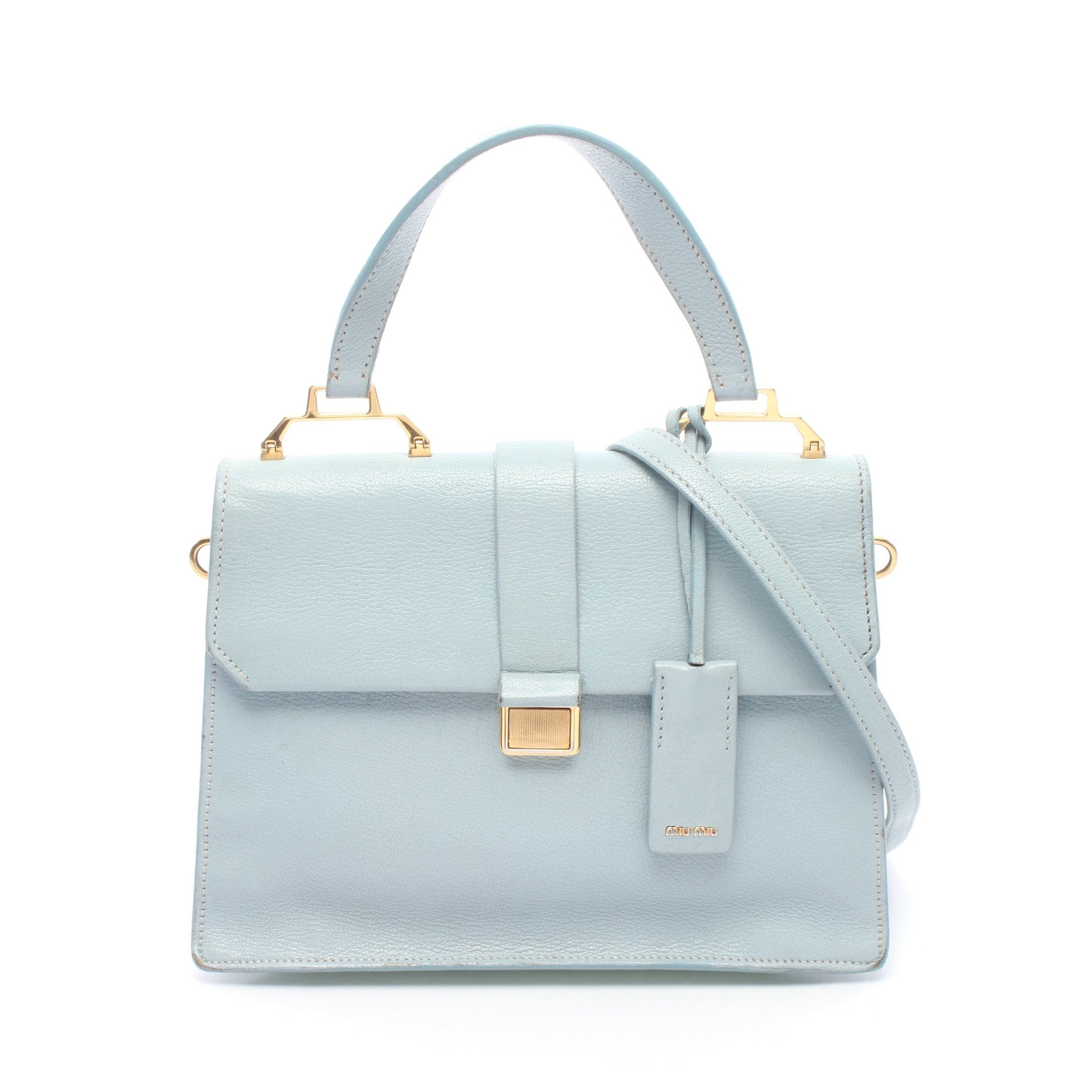miumiu ミュウミュウ ハンドバッグ マドラス レザー ベージュ ブラウン