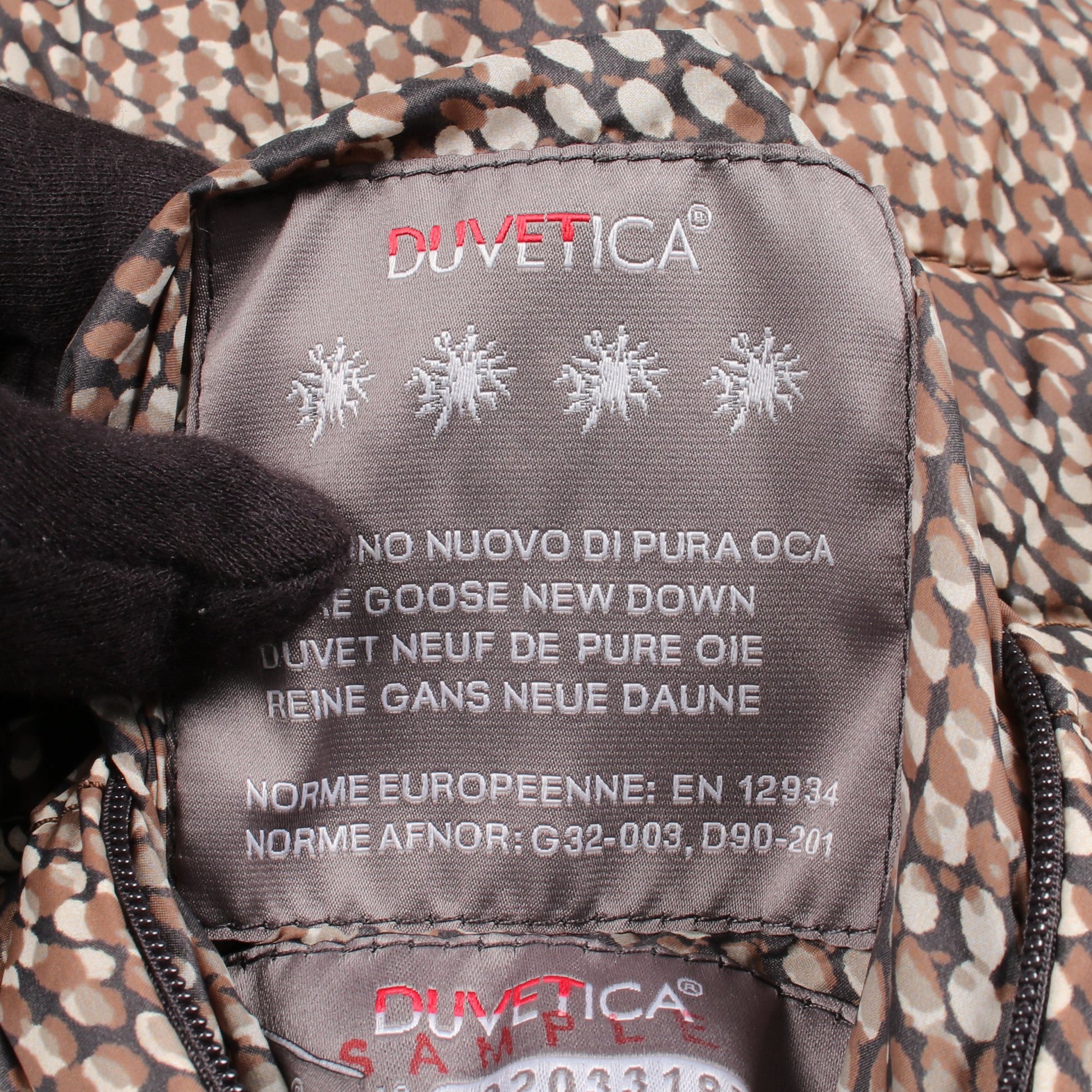 パイソン柄 リバーシブル ダウンジャケット ナイロン グレー グレーブラウン デュベティカ アウター DUVETICA