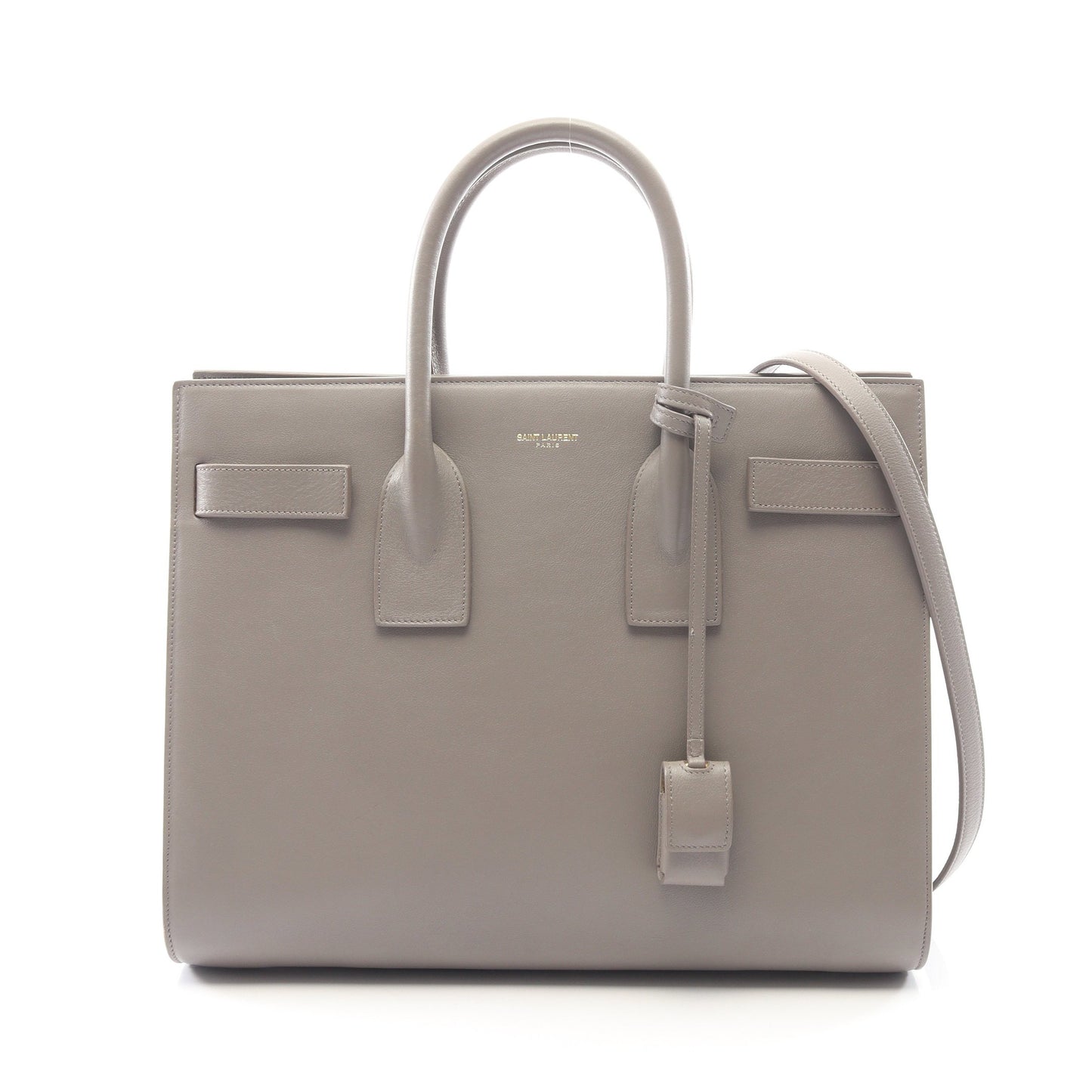 クラシック サック ド ジュール 2WAY ハンドバッグ レザー グレー サンローランパリ バッグ SAINT LAURENT PARIS