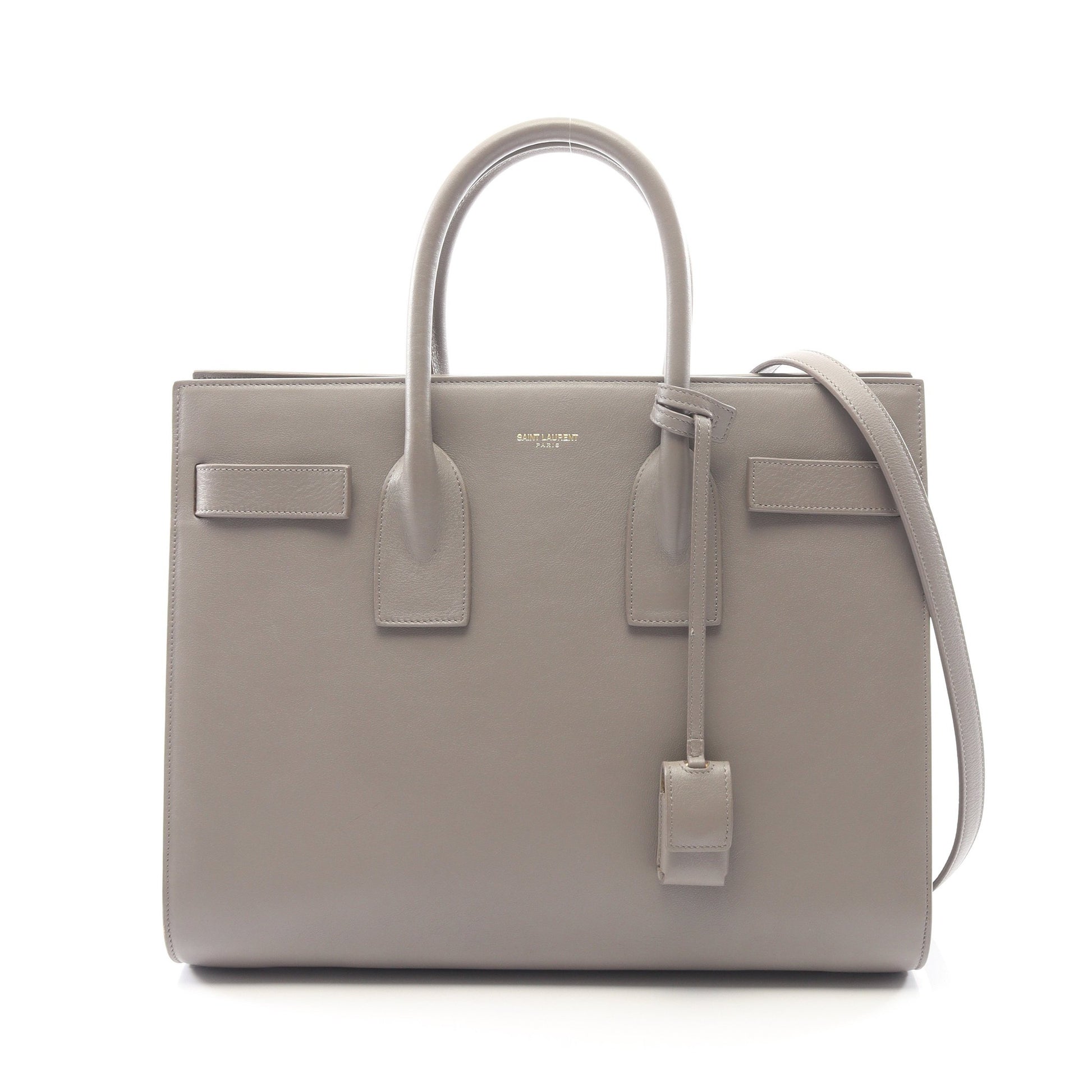 クラシック サック ド ジュール 2WAY ハンドバッグ レザー グレー サンローランパリ バッグ SAINT LAURENT PARIS