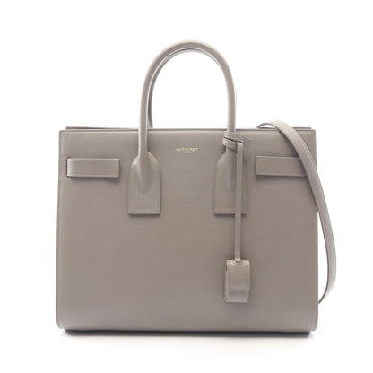 クラシック サック ド ジュール 2WAY ハンドバッグ レザー グレー サンローランパリ バッグ SAINT LAURENT PARIS