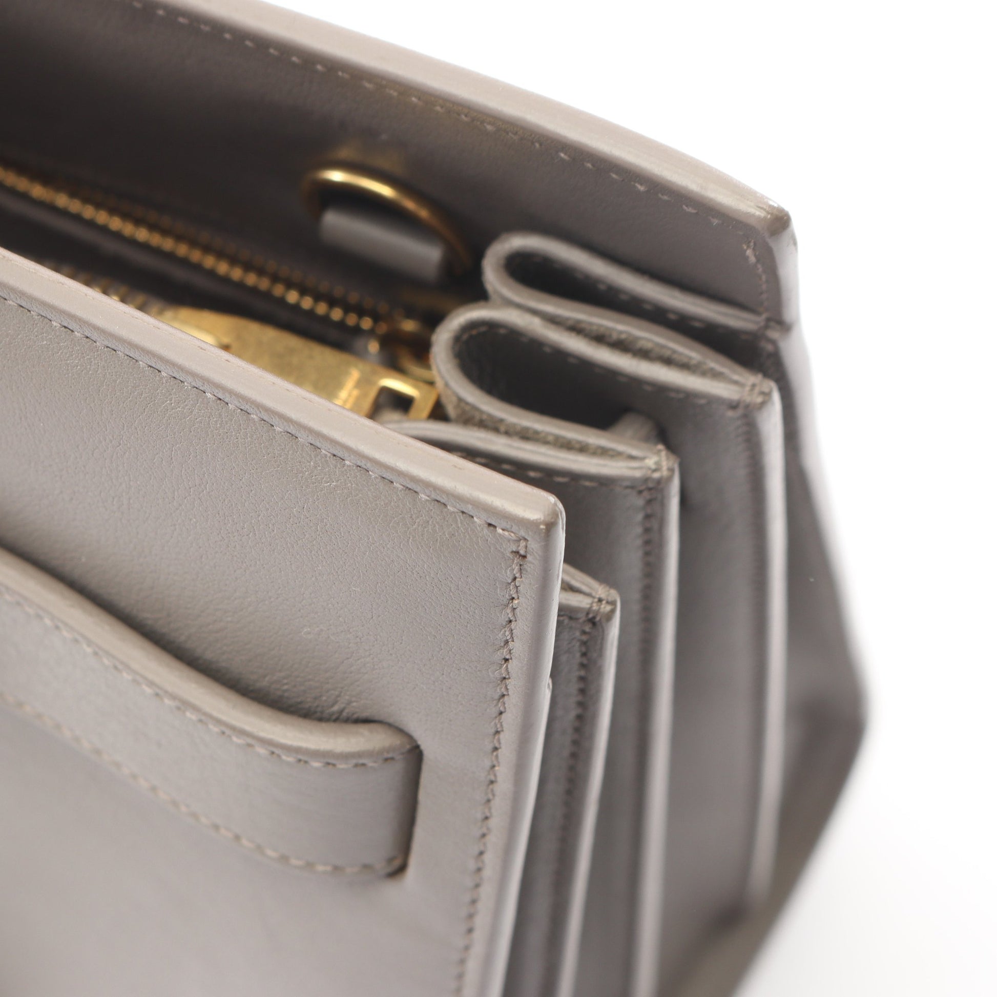 クラシック サック ド ジュール 2WAY ハンドバッグ レザー グレー サンローランパリ バッグ SAINT LAURENT PARIS