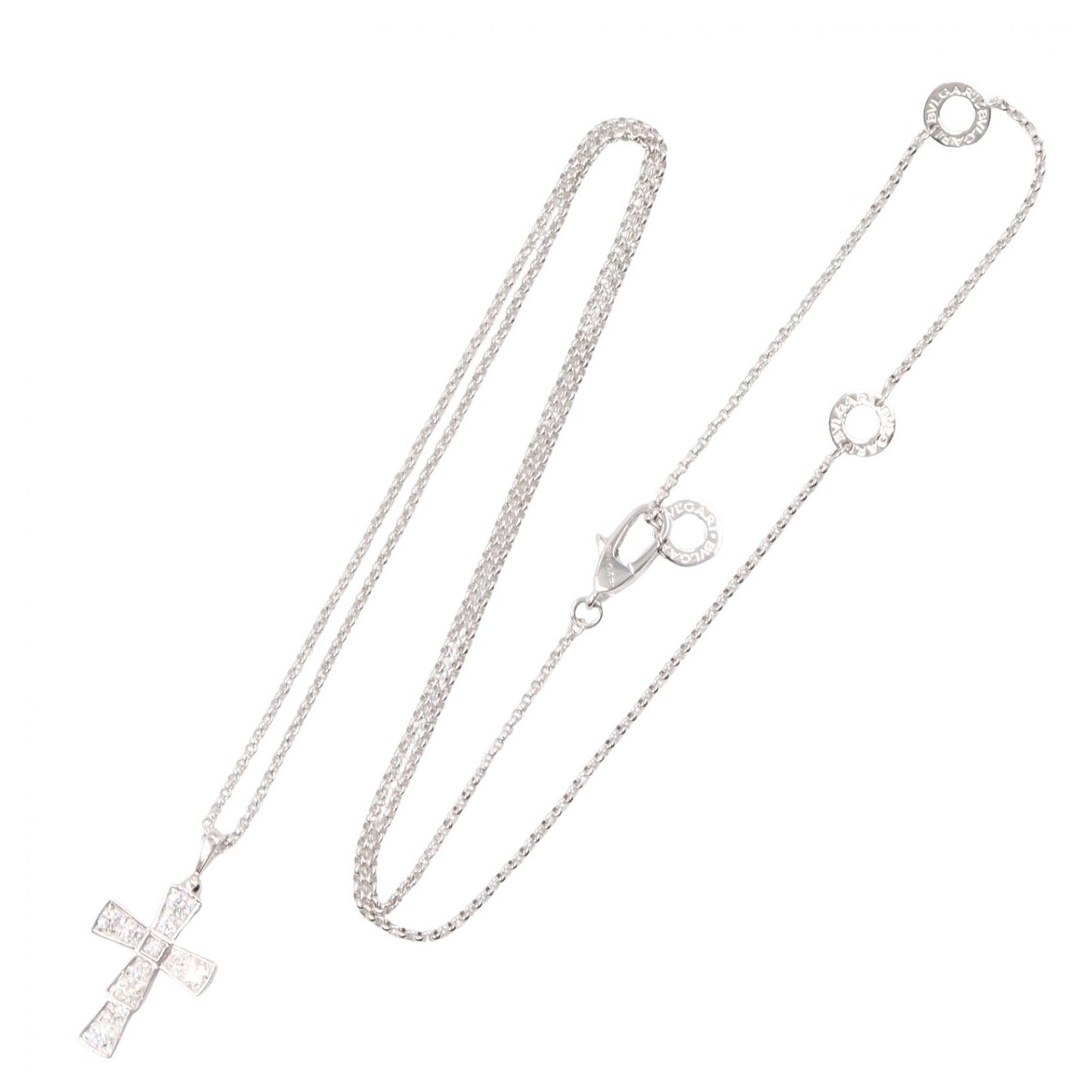 セルペンティ クロス スモール ダイヤ ネックレス ネックレス K18WG ダイヤモンド ホワイトゴールド クリア ブルガリ アクセサリー BVLGARI