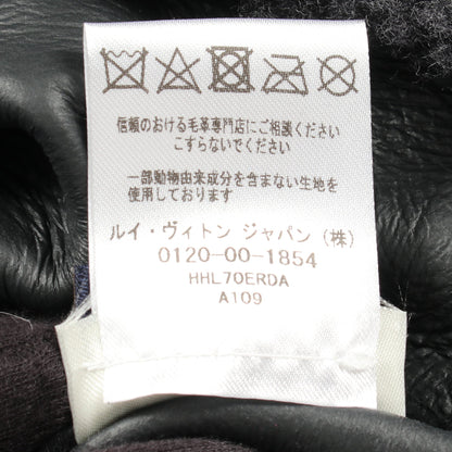 モノグラムシャーリング コート ラムレザー ダークグレー ルイヴィトン アウター LOUIS VUITTON