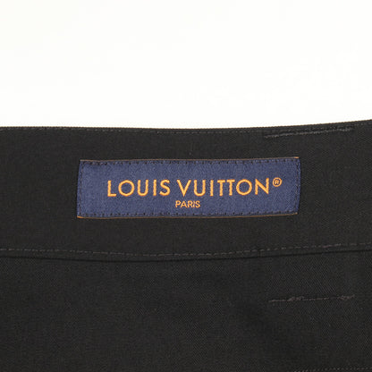 25SS テーラードウール カーペンターパンツ LV刺繍ポケット パンツ ウール ブラック ルイヴィトン ボトムス LOUIS VUITTON