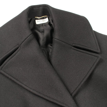 メルトンコクーン コート ウール ブラック サンローランパリ アウター SAINT LAURENT PARIS