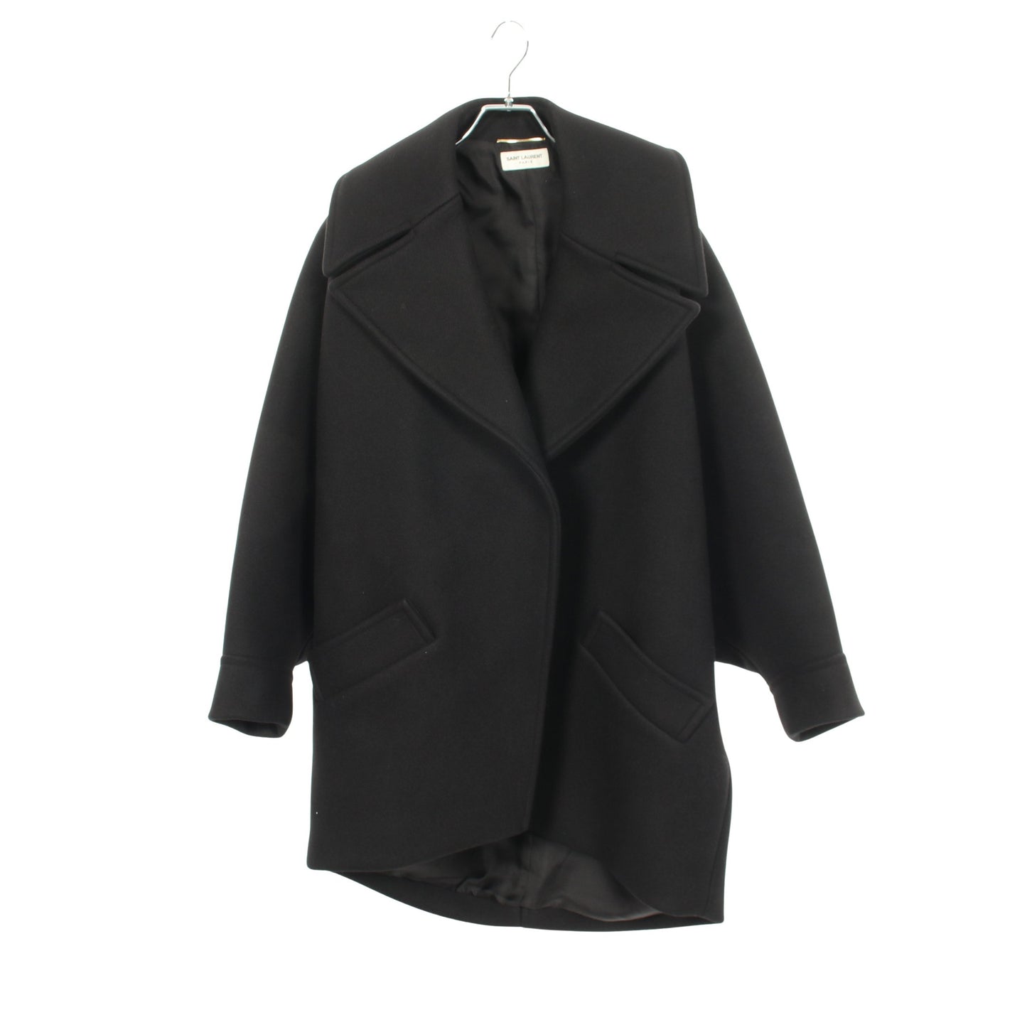 メルトンコクーン コート ウール ブラック サンローランパリ アウター SAINT LAURENT PARIS