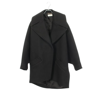 メルトンコクーン コート ウール ブラック サンローランパリ アウター SAINT LAURENT PARIS