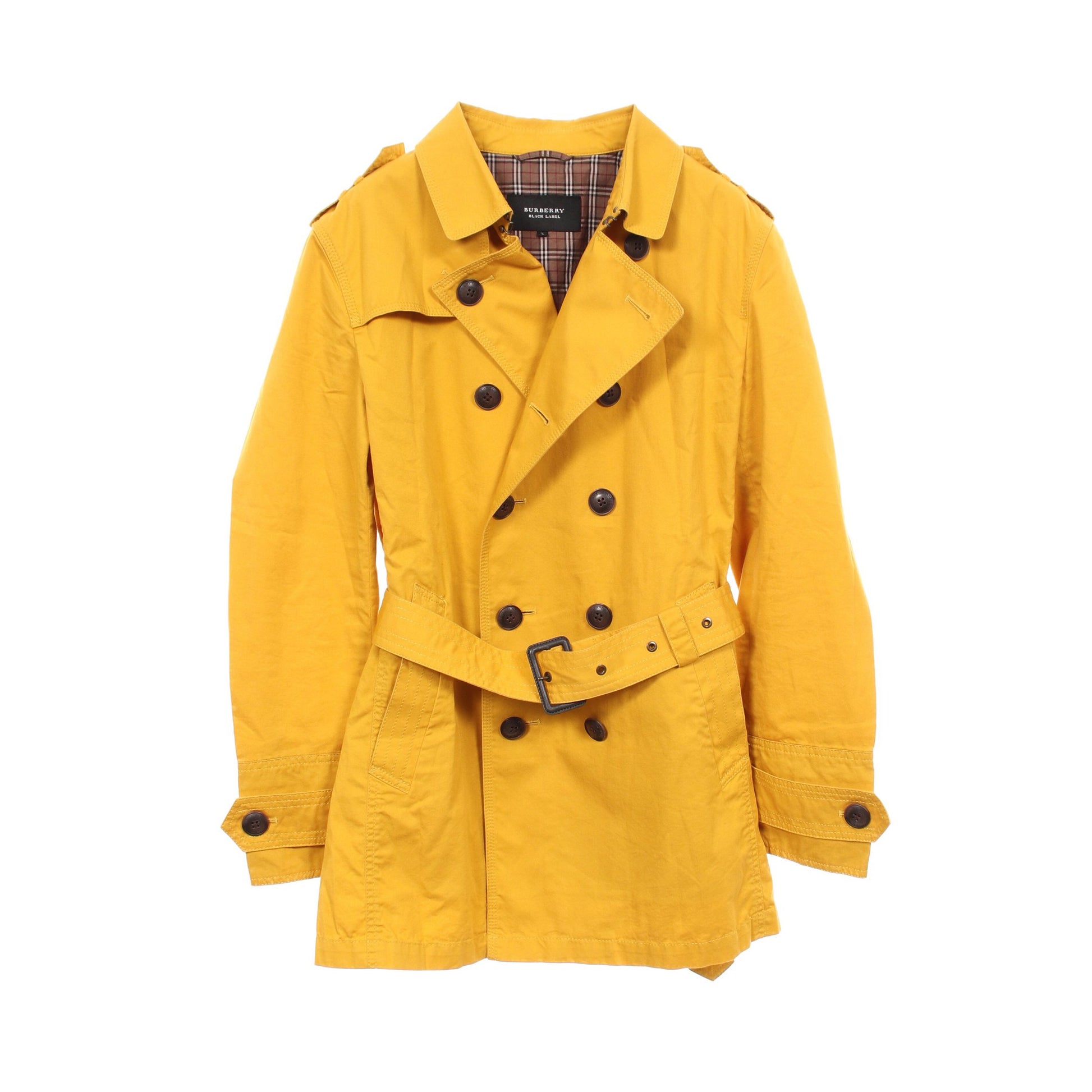 トレンチコート コットン イエロー バーバリーブラックレーベル アウター BURBERRY BLACK LABEL