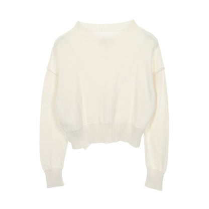 ナンバリングロゴ キッズ ニット コットン ホワイト エムエムシックスメゾンマルジェラ トップス MM6 MAISON MARGIELA