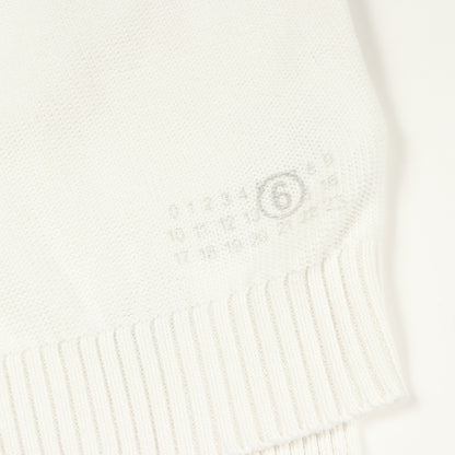 ナンバリングロゴ キッズ ニット コットン ホワイト エムエムシックスメゾンマルジェラ トップス MM6 MAISON MARGIELA