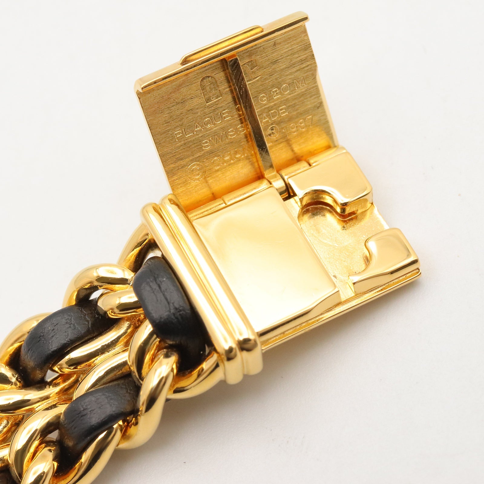 シャネル CHANEL プルミエール M 腕時計 時計 GP（ゴールドメッキ） GP（ゴールドメッキ） レザーベルト レディース ブラック系 H0001 【中古】 プルミエールM レディース 腕時計 クオーツ GP（ゴールドメッキ