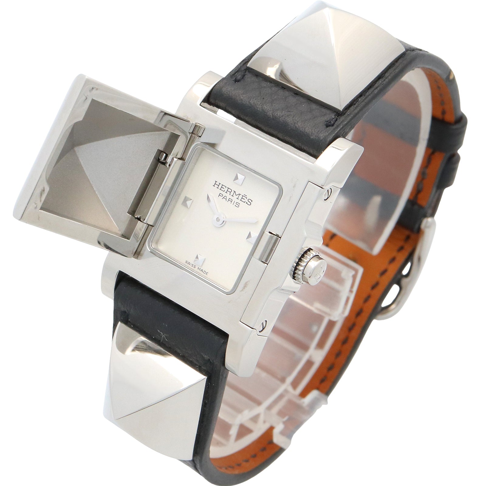エルメス HERMES メドール ミニ 15 mm 腕時計 時計 K18WG（ホワイトゴールド） ダイヤモンド レディース シルバー系 ME7.192 【中古】 メドール ミニ 15 mm レディース 腕時計 クオーツ K18WG ダイヤモンド