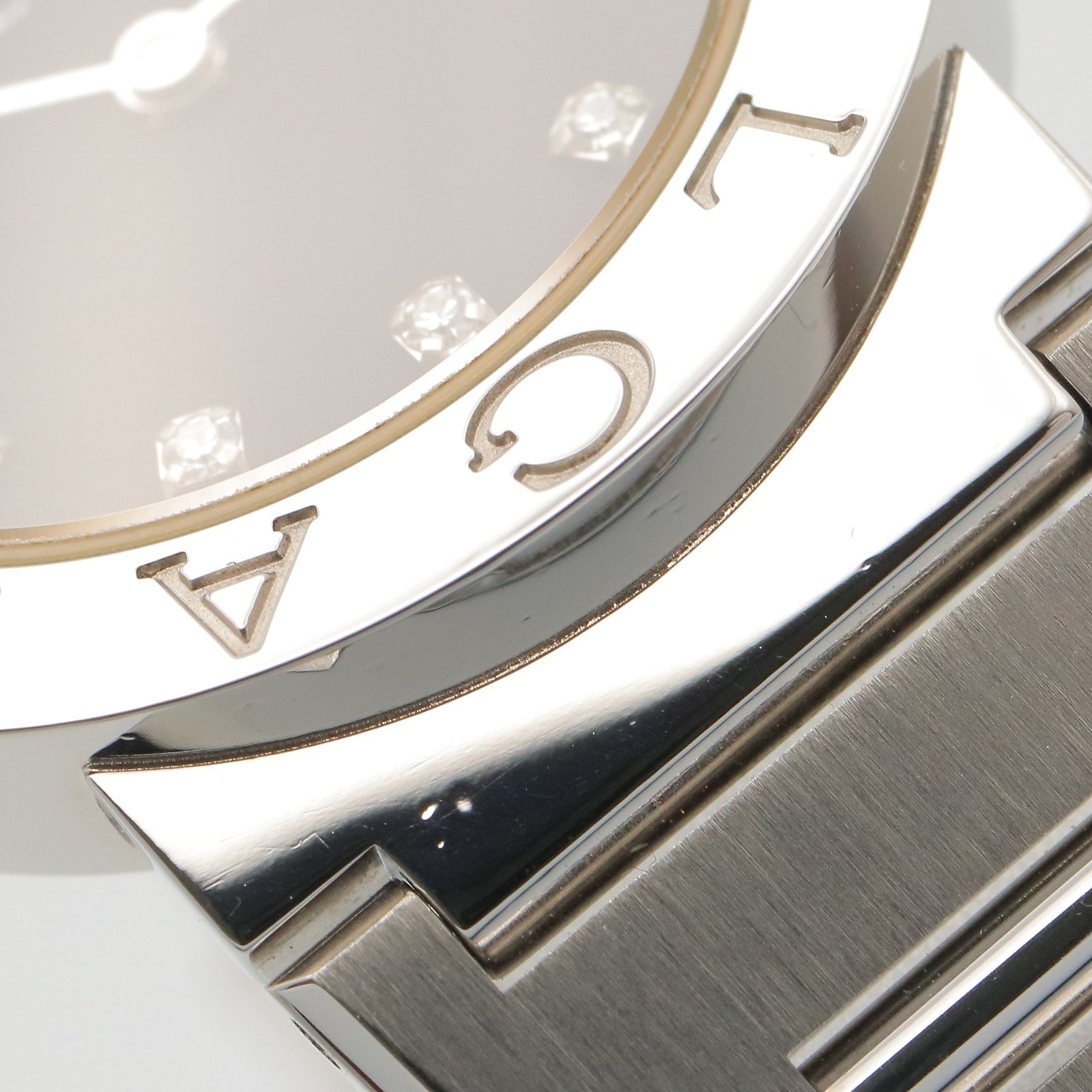 ブルガリ 12Pダイヤ クォーツ 時計 新品)BVLGARI ブルガリ ブルガリ・ブルガリ ウォッチ グレー 12Pダイヤ
