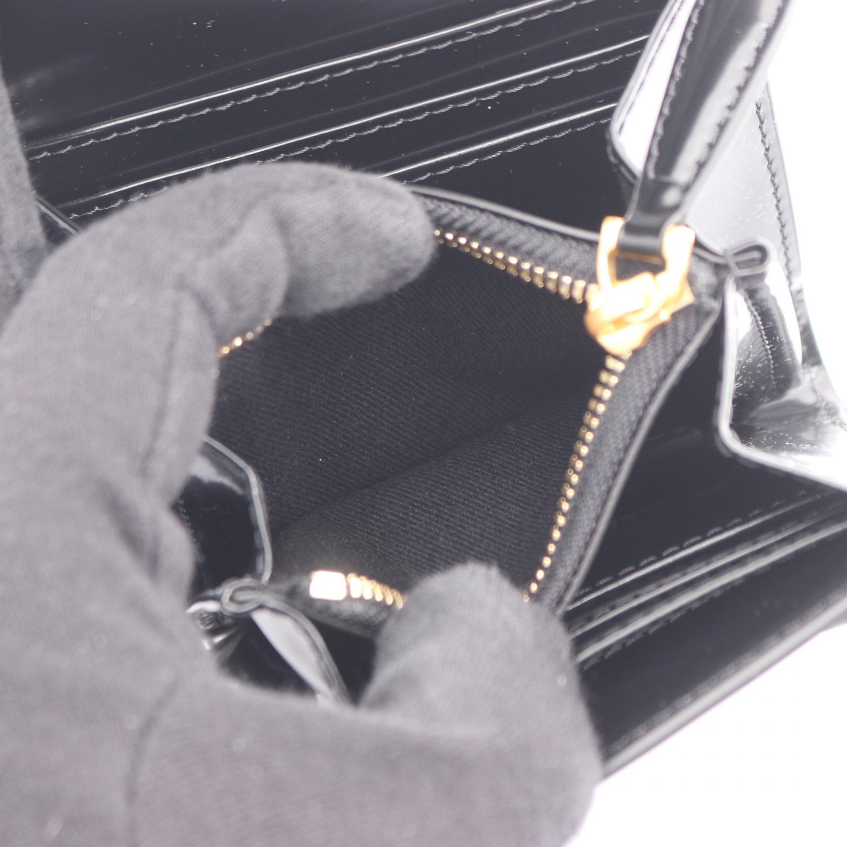 Paris Paris コンパクトウォレット 二つ折り財布 レザー ブラック アミ