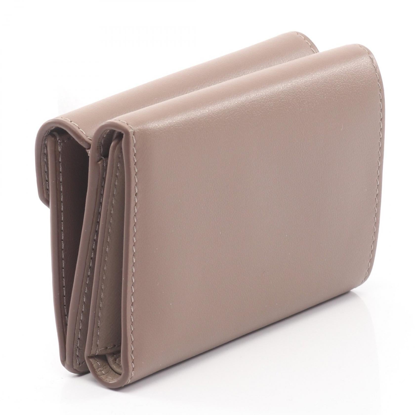 Envelope ミニ ウォレット 三つ折り財布 レザー グレー バレンシアガ