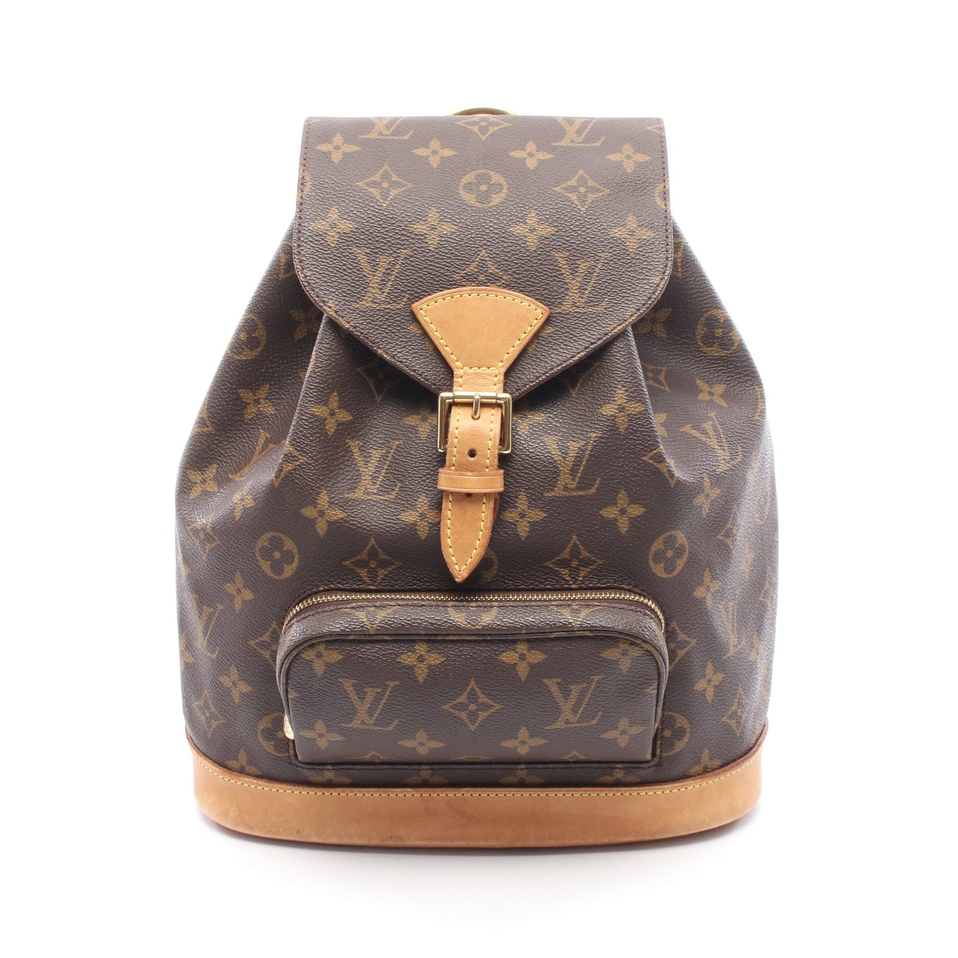 モンスリMM モノグラム バックパック リュックサック PVC レザー ブラウン ルイヴィトン バッグ LOUIS VUITTON