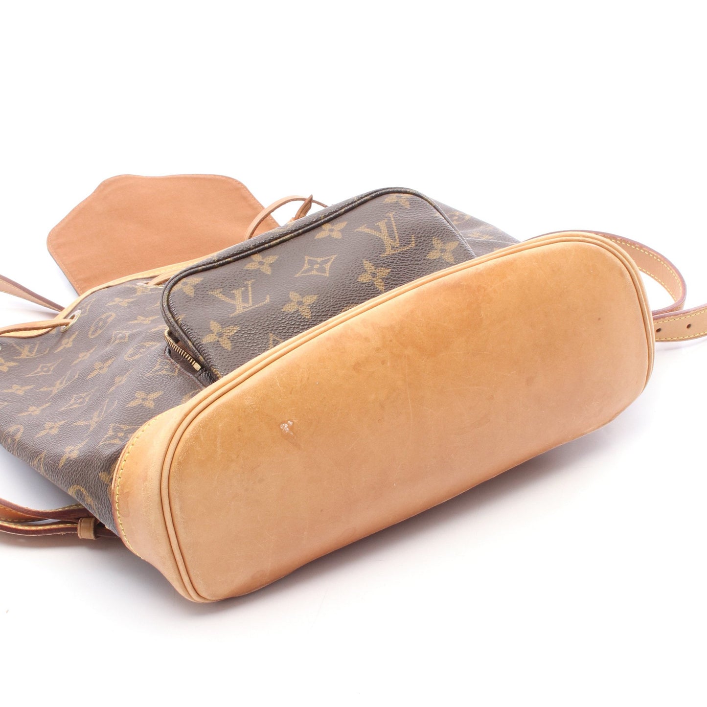 モンスリMM モノグラム バックパック リュックサック PVC レザー ブラウン ルイヴィトン バッグ LOUIS VUITTON
