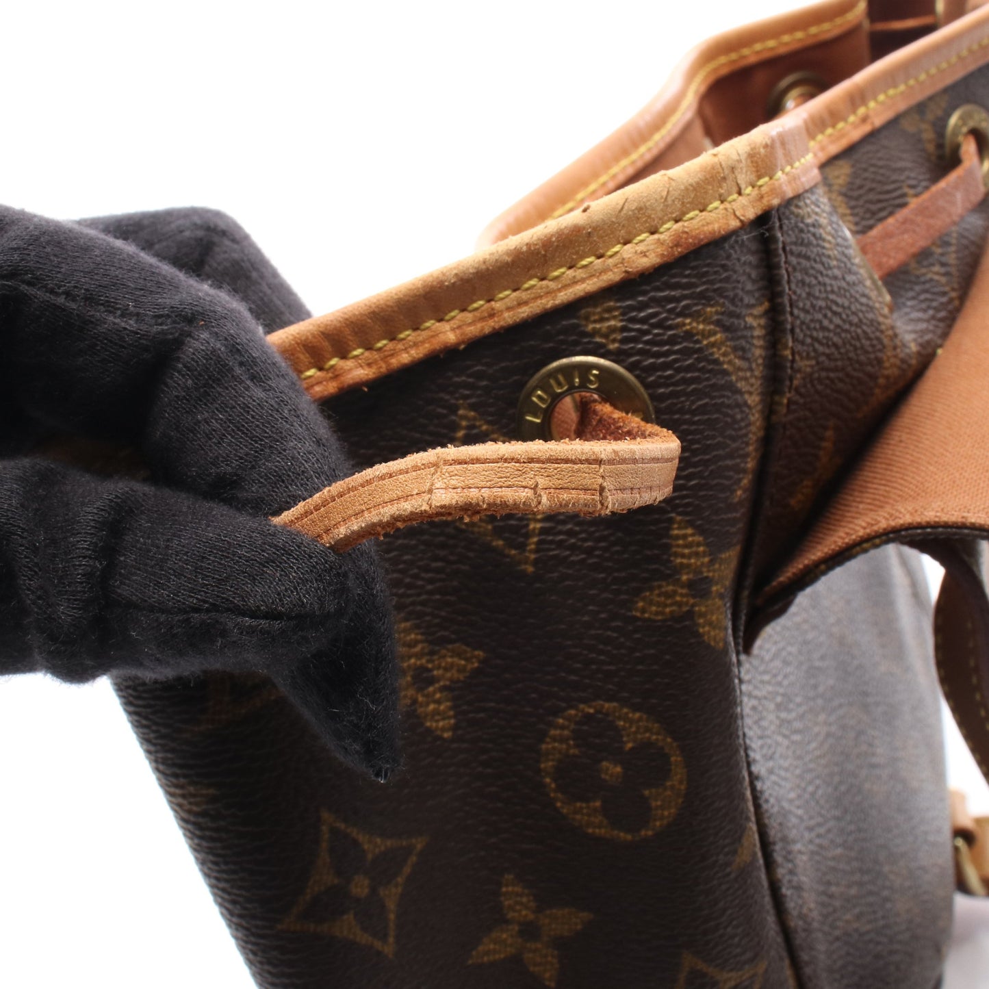 モンスリMM モノグラム バックパック リュックサック PVC レザー ブラウン ルイヴィトン バッグ LOUIS VUITTON