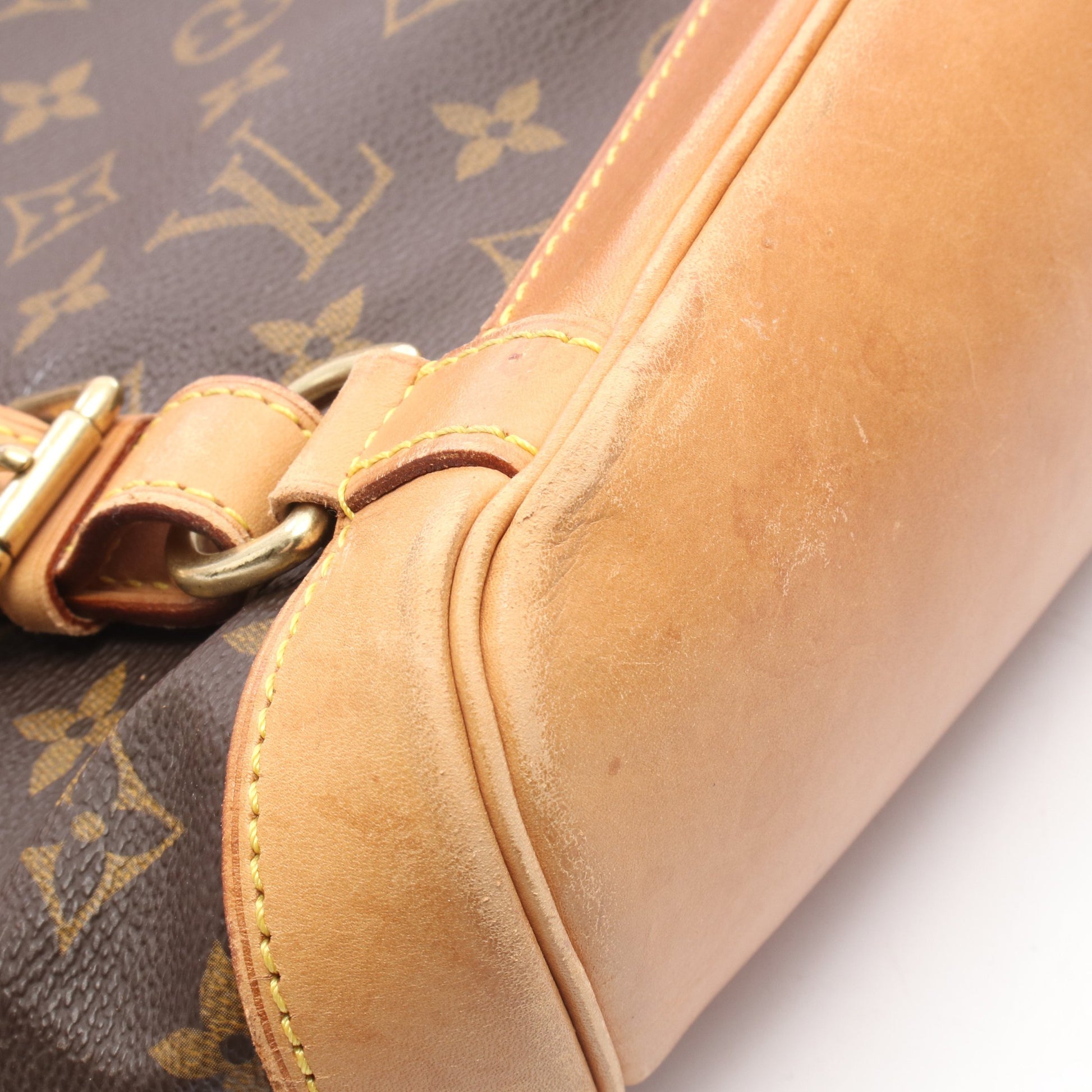 モンスリMM モノグラム バックパック リュックサック PVC レザー ブラウン ルイヴィトン バッグ LOUIS VUITTON