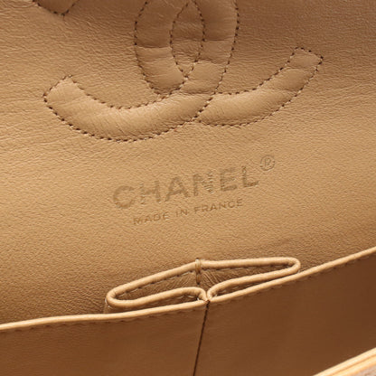 マトラッセ Wフラップ Wチェーンショルダーバッグ キャビアスキン ベージュ ゴールド金具 シャネル バッグ CHANEL