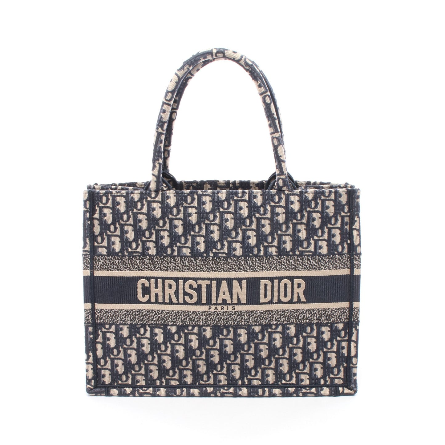 BOOK TOTE ブックトート ミディアム ハンドバッグ トートバッグ キャンバス ネイビー ベージュ クリスチャンディオール バッグ Christian Dior