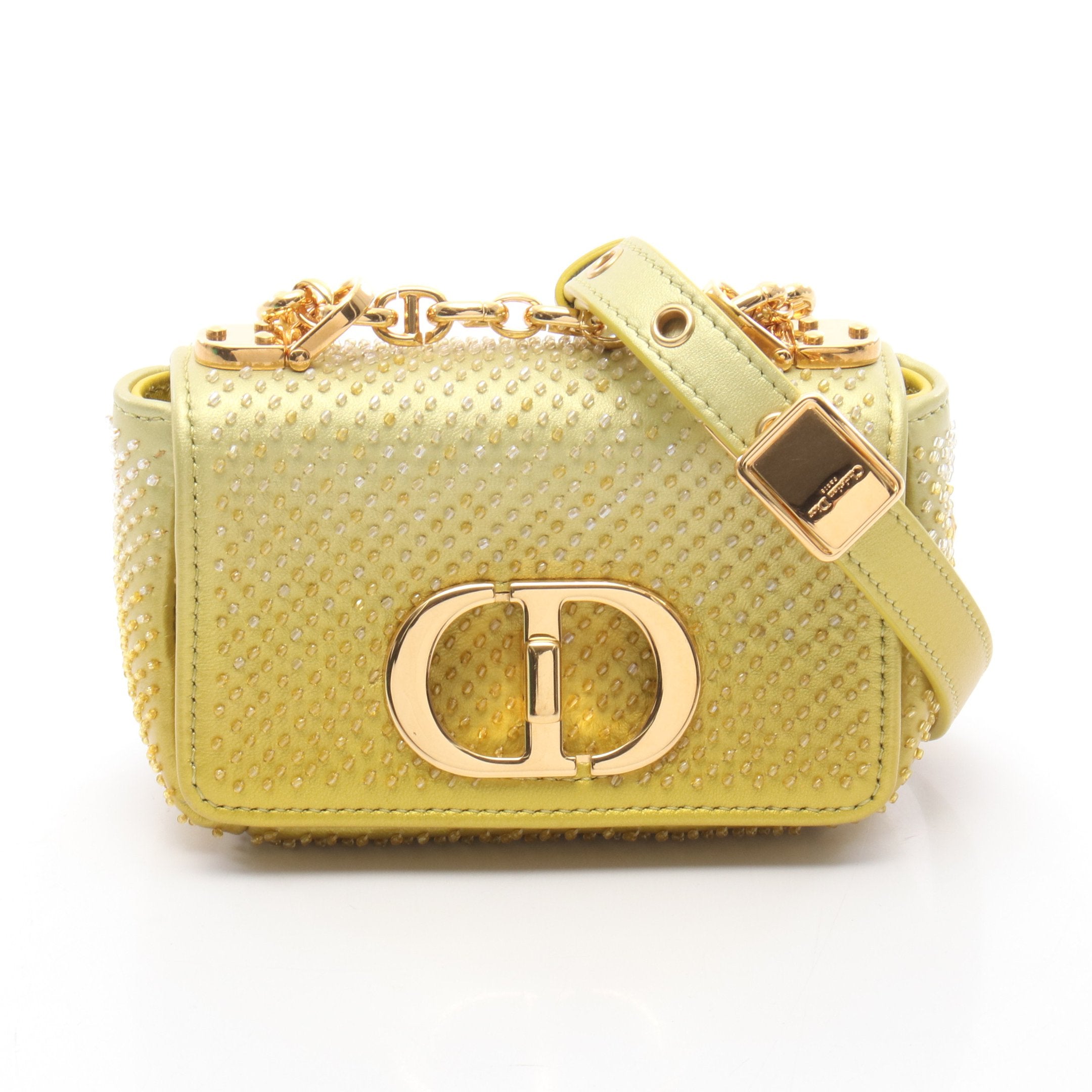 Dior ディオール ショルダーバッグ CARO MICRO カロ マイクロ CARO MICRO カロ マイクロ チェーンショルダーバッグ レザー イエロー