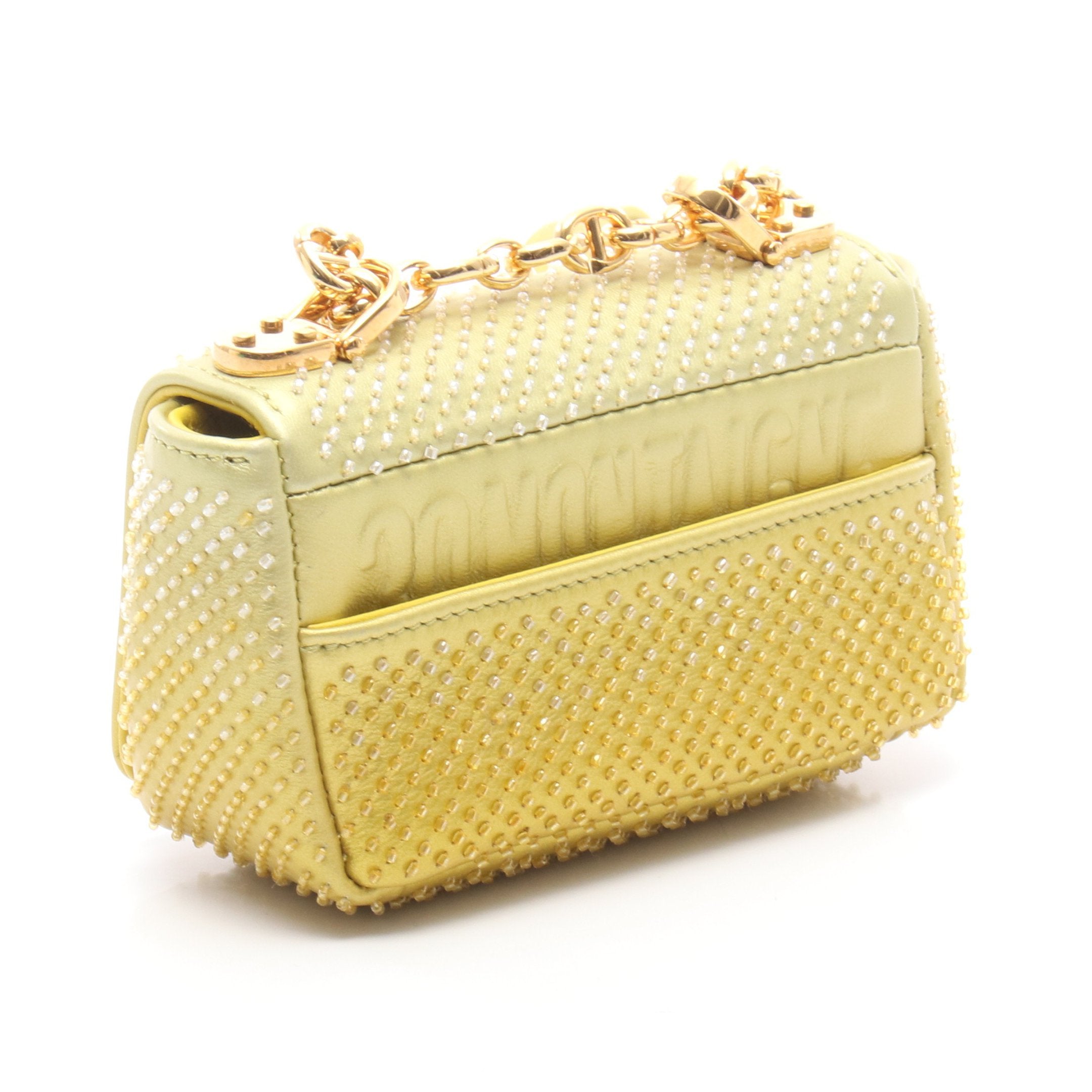 Dior ディオール ショルダーバッグ CARO MICRO カロ マイクロ CARO MICRO カロ マイクロ チェーンショルダーバッグ レザー イエロー