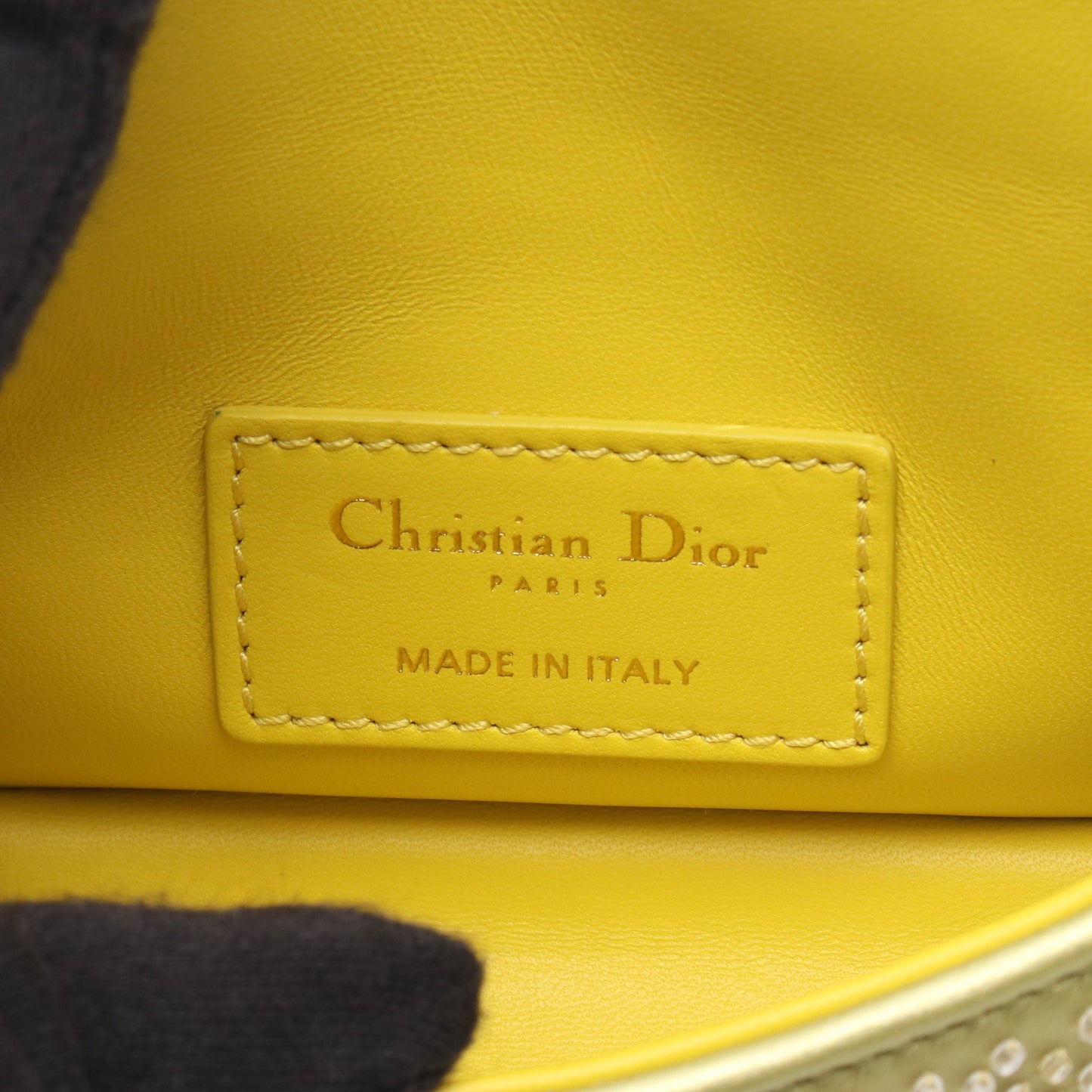 CARO MICRO カロ マイクロ チェーンショルダーバッグ レザー イエロー クリスチャンディオール バッグ Christian Dior