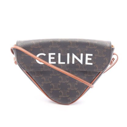 トリオンフ トライアングル ショルダーバッグ PVC レザー ブラック ブラウン セリーヌ バッグ CELINE