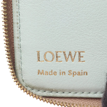 ノット コンパクト ラウンドファスナー財布 レザー グレーベージュ ライトブルー ロエベ 財布・小物 LOEWE
