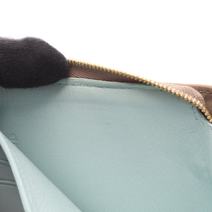 ノット コンパクト ラウンドファスナー財布 レザー グレーベージュ ライトブルー ロエベ 財布・小物 LOEWE
