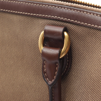 ロゴジャガード 2WAY ハンドバッグ キャンバス レザー カーキブラウン ダークブラウン プラダ バッグ PRADA