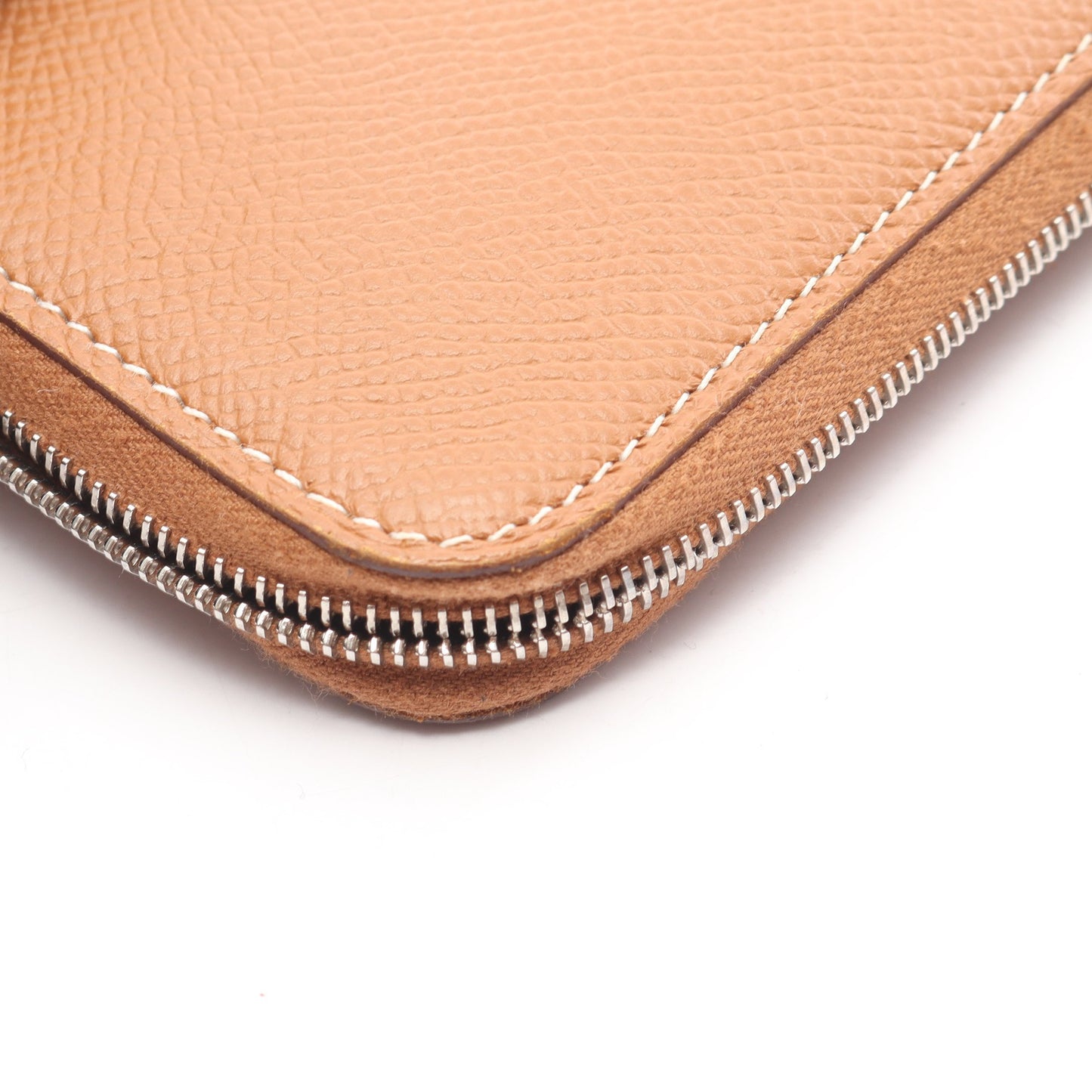 アザップロング シルクイン ゴールド ラウンドファスナー長財布 ヴォーエプソン ブラウン シルバー金具 Z刻印 エルメス 財布・小物 HERMES