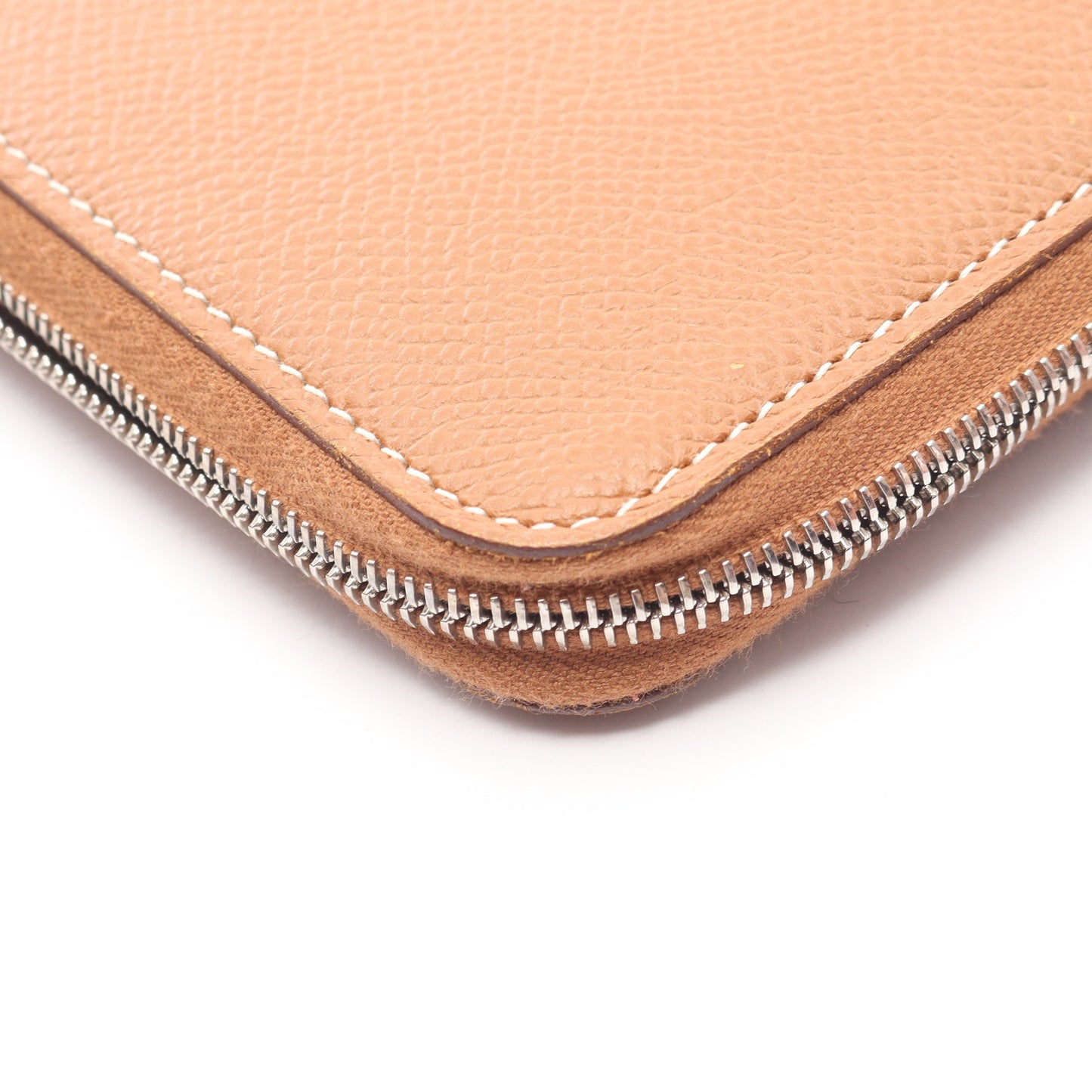 アザップロング シルクイン ゴールド ラウンドファスナー長財布 ヴォーエプソン ブラウン シルバー金具 Z刻印 エルメス 財布・小物 HERMES