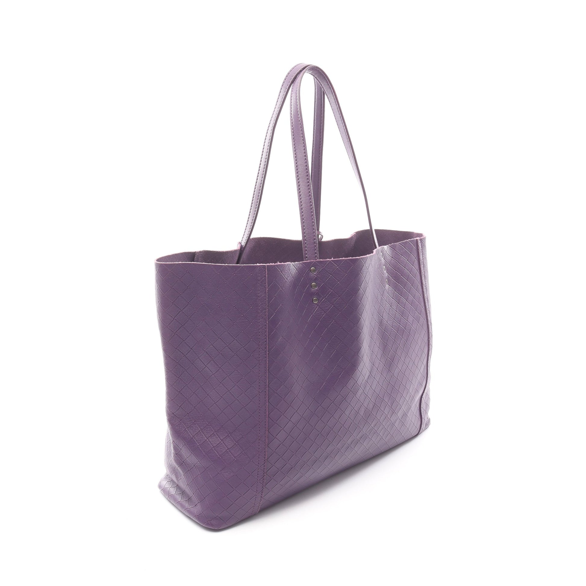 イントレチャート ハンドバッグ トートバッグ レザー パープル ボッテガヴェネタ バッグ BOTTEGA VENETA