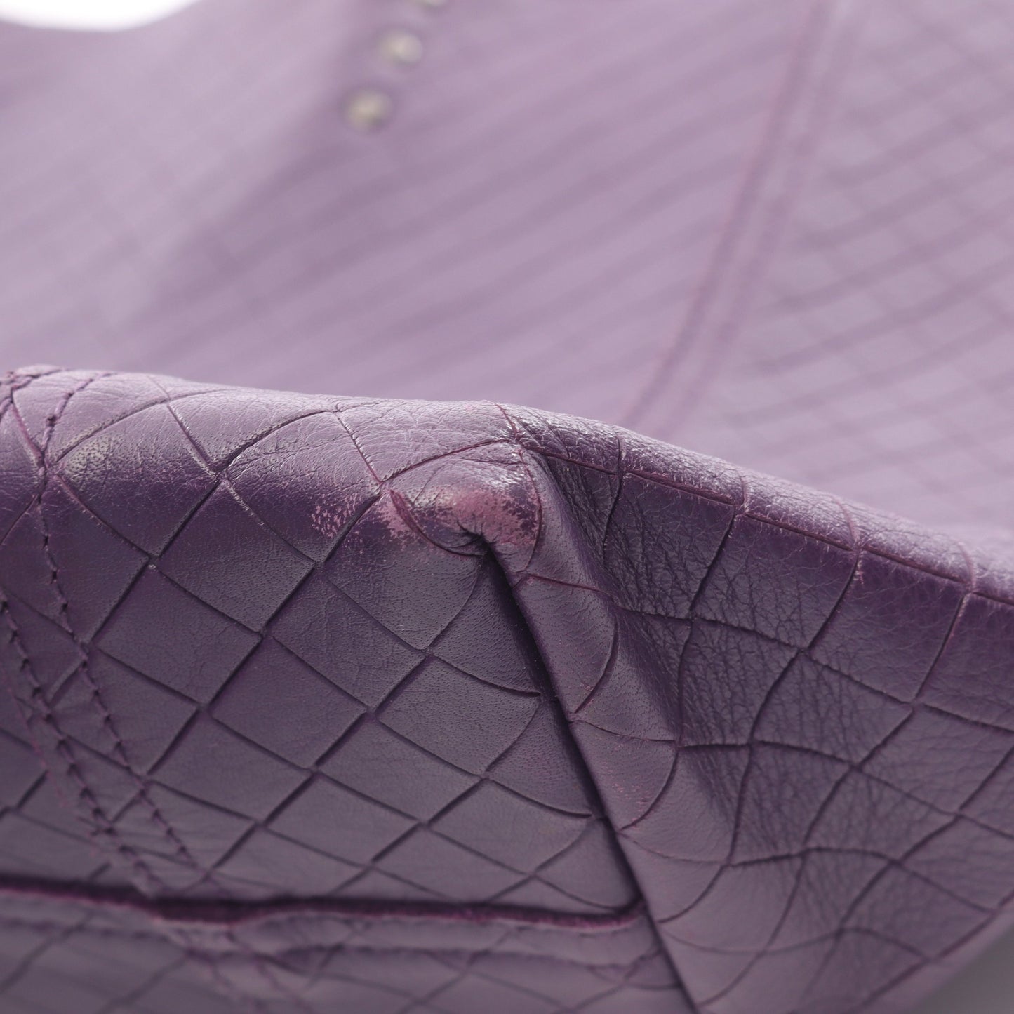 イントレチャート ハンドバッグ トートバッグ レザー パープル ボッテガヴェネタ バッグ BOTTEGA VENETA