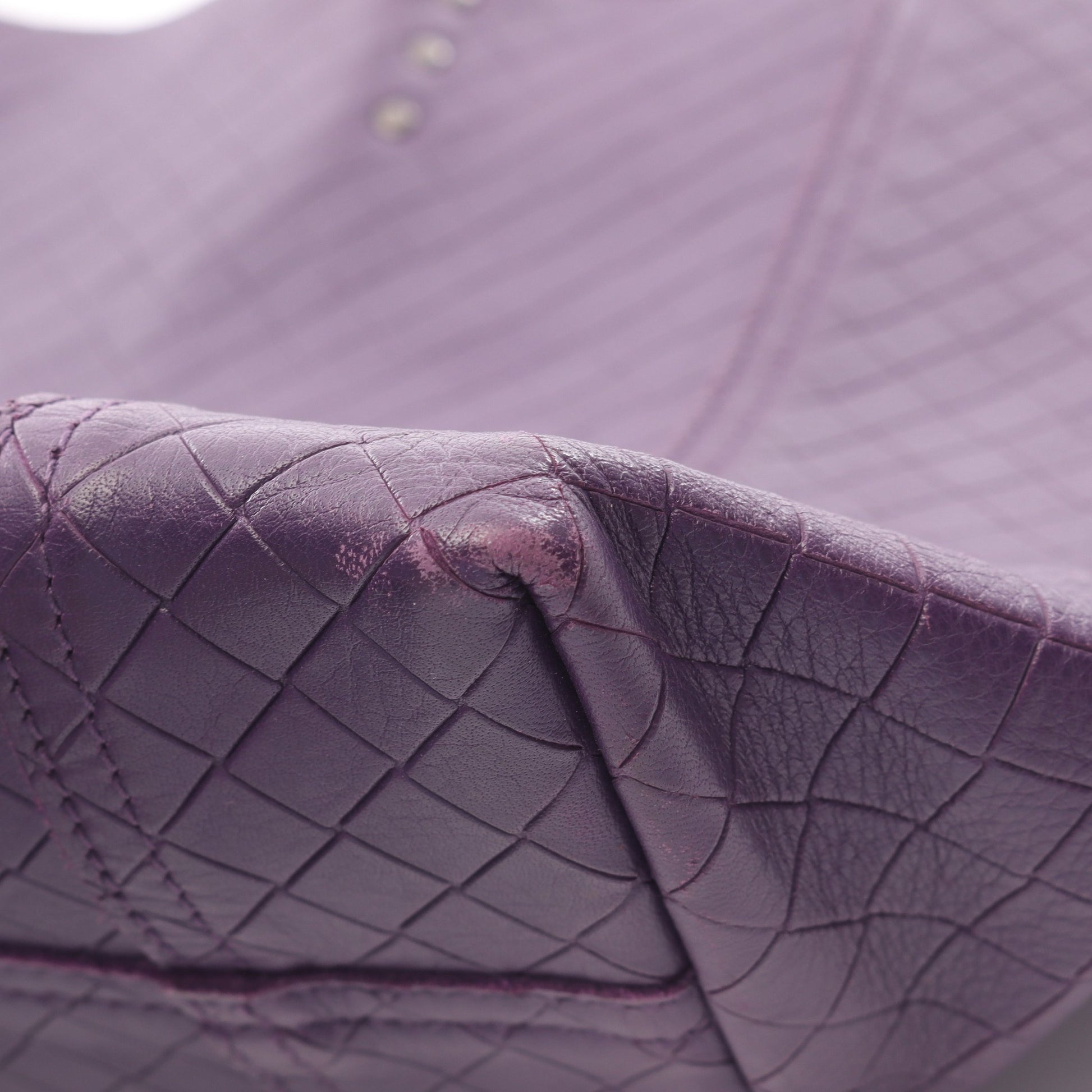 イントレチャート ハンドバッグ トートバッグ レザー パープル ボッテガヴェネタ バッグ BOTTEGA VENETA