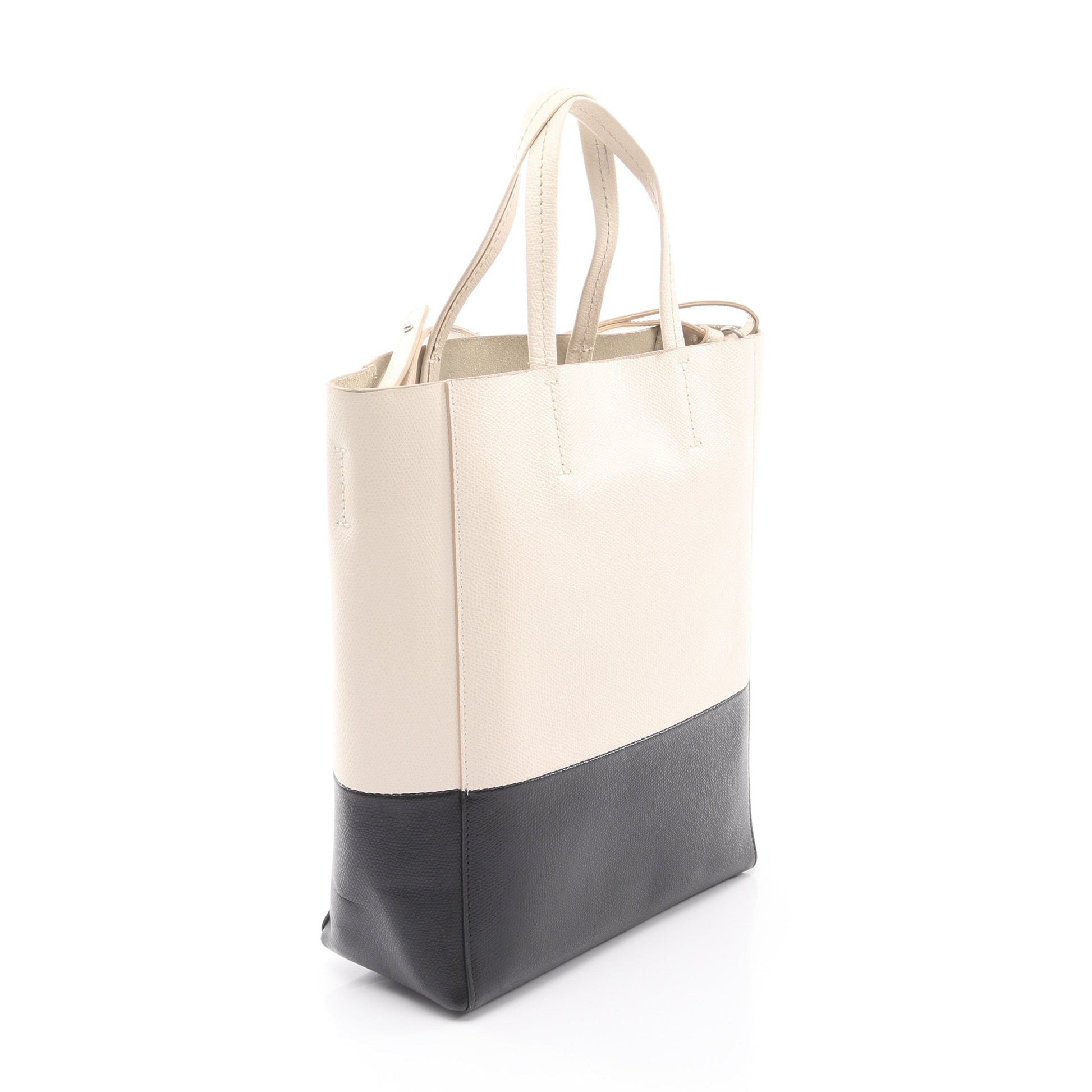 バーティカル スモール カバ 2WAY ハンドバッグ トートバッグ レザー ホワイト ブラック セリーヌ バッグ CELINE