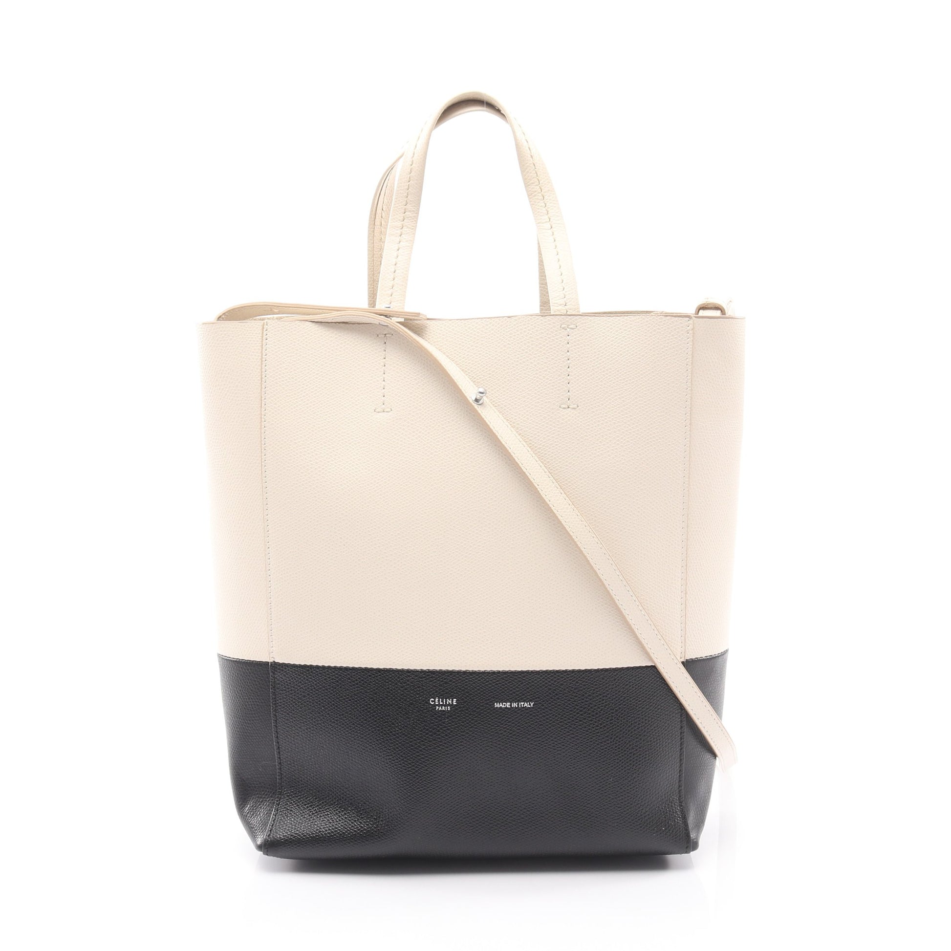 バーティカル スモール カバ 2WAY ハンドバッグ トートバッグ レザー ホワイト ブラック セリーヌ バッグ CELINE
